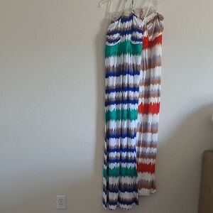 Design History Striped Maxi Dresses Tie Dye Blue and Orange Lot Size M